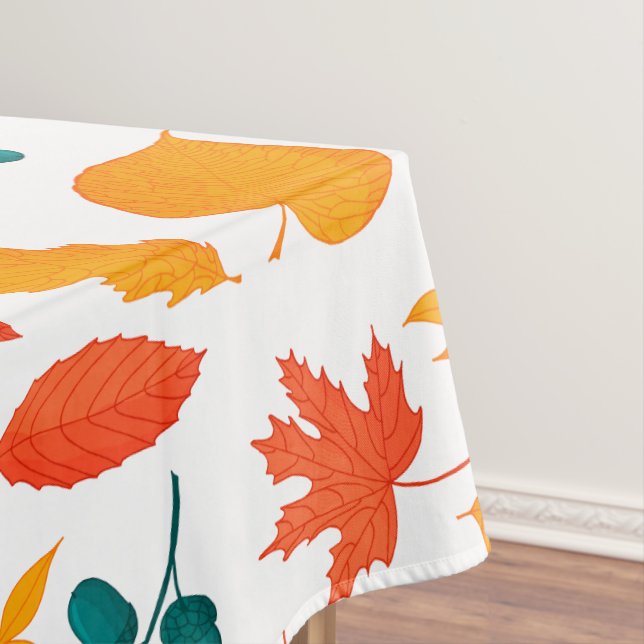 Fall Autumn Leaves Thanksgiving Tablecloth (In Situ)