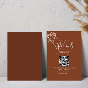 Fall Autumn Leaves Wedding RSVP QR Code Card