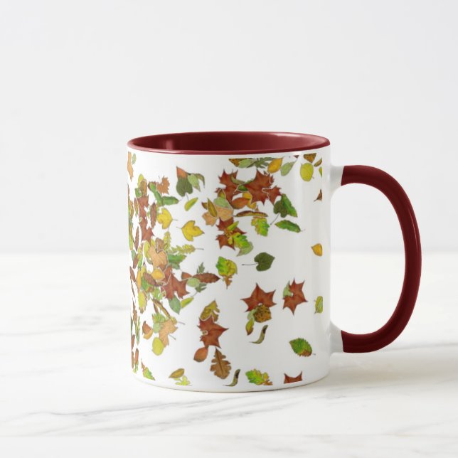 FALL / AUTUMN LEAVES,White Mug (Right)
