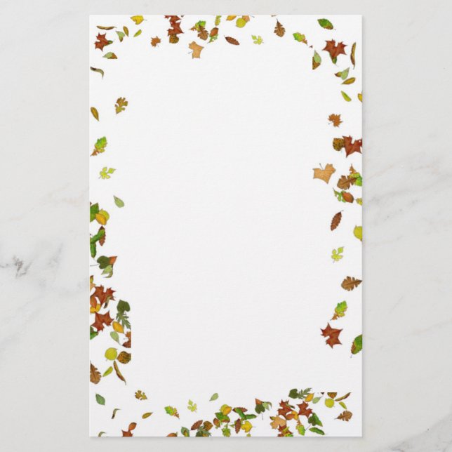 FALL / AUTUMN LEAVES,White Stationery (Front)