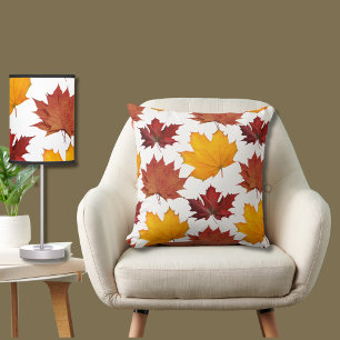 Fall Autumn maple leaves Cushion