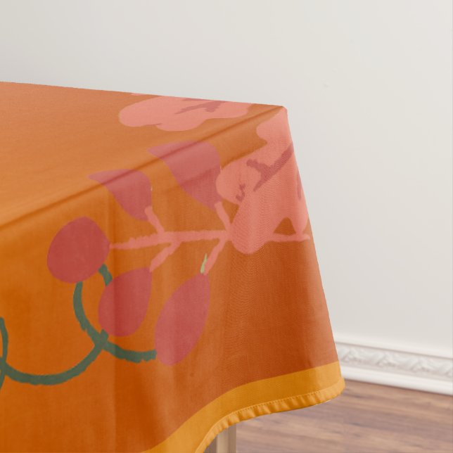 Fall Autumn Maple Leaves Happy Thanksgiving Tablecloth (In Situ)