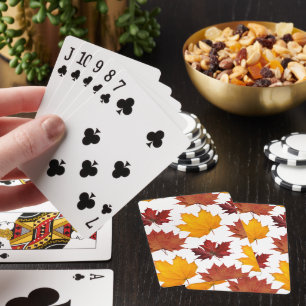 Fall Autumn maple leaves Playing Cards
