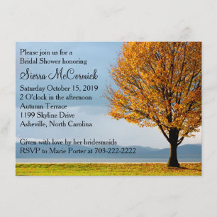 Fall Autumn Maple Tree Bridal Shower Invitation