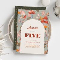 Fall/Autumn Mushroom & Wildflower Sage Birthday