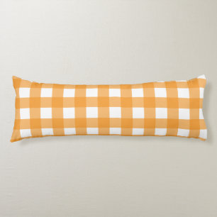 Fall Autumn Orange Plaid Pattern  Body Cushion
