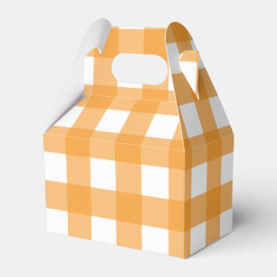 Fall Autumn Orange Plaid Pattern Favour Box