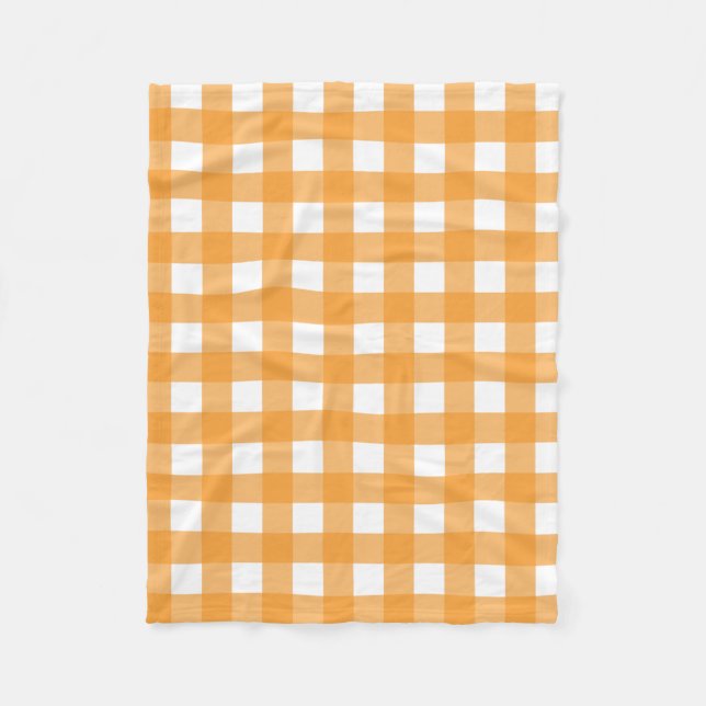 Fall Autumn Orange Plaid Pattern   Fleece Blanket (Front)