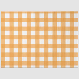 Fall Autumn Orange Plaid Pattern Tissue Paper