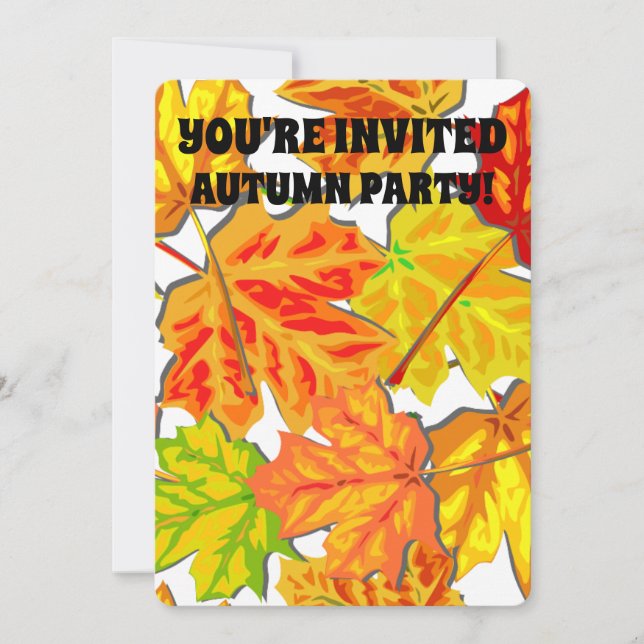 FALL AUTUMN OUTDOOR PARTY CUSTOM INVITATIONS  (Front)