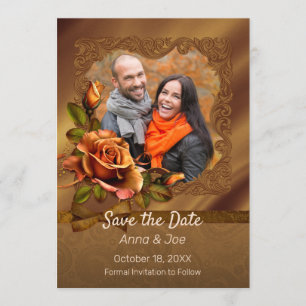 Fall Autumn Photo Save the Date Invitation
