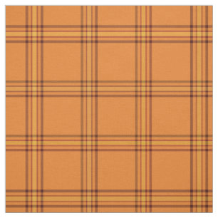 Fall Autumn Plaid in Orange with Yellow and Brown Fabric