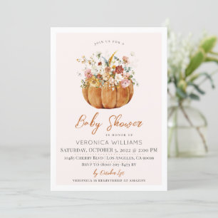 Fall Autumn Pumpkin Baby Shower Invitation