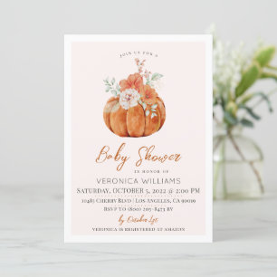 Fall Autumn Pumpkin Baby Shower Invitation