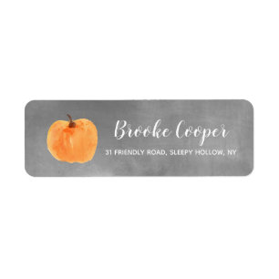 Fall Autumn Pumpkin Chalkboard Return Address