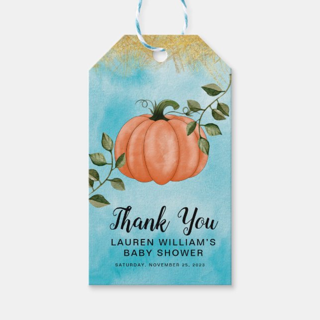 Fall Autumn Pumpkin Gift Tags (Front)