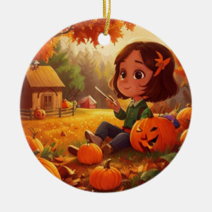 Fall/Autumn/pumpkin/Halloween Ceramic Tree Decoration