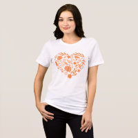 Fall Autumn Pumpkin Leaves Heart