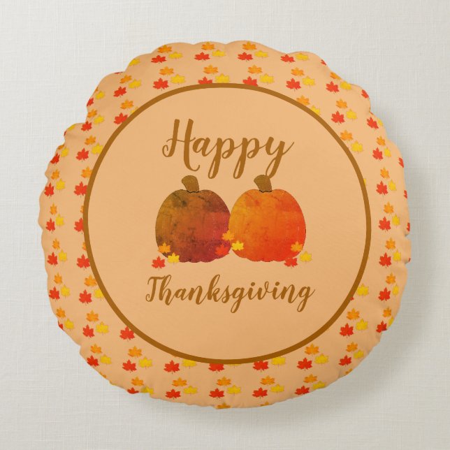 Fall/Autumn/Pumpkin  Round Cushion (Front)