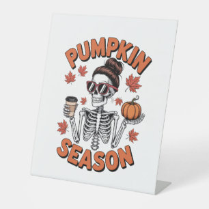 Fall Autumn Pumpkin Season Pedestal Sign