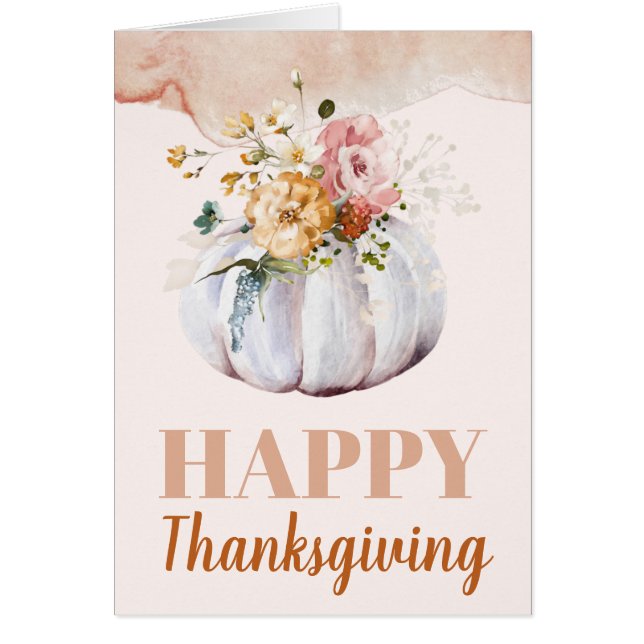 Fall Autumn Pumpkin Thanksgiving Greeting Card (Front)
