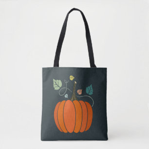 FALL AUTUMN PUMPKIN TOTE REVERSIBLE BAG