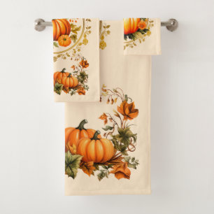 Fall Autumn Pumpkin Towel Set