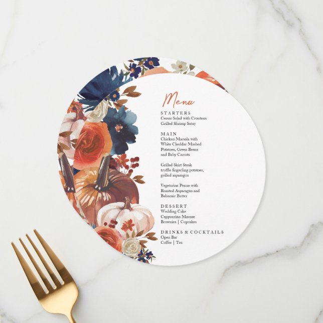 Fall autumn Pumpkins Menu  (Front/Back In Situ)