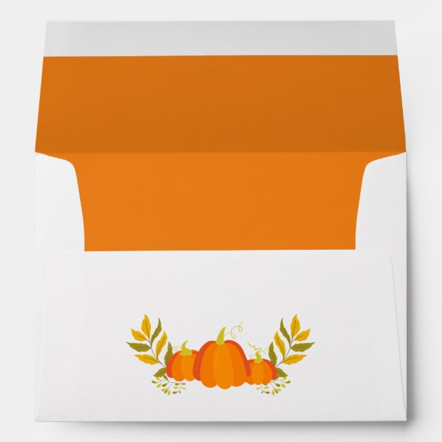 Fall Autumn Pumpkins Return Address Envelopes (Back (Bottom))