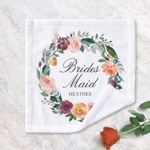 Fall Autumn Rose Flower Floral Wreath Bridesmaid Wash Cloth