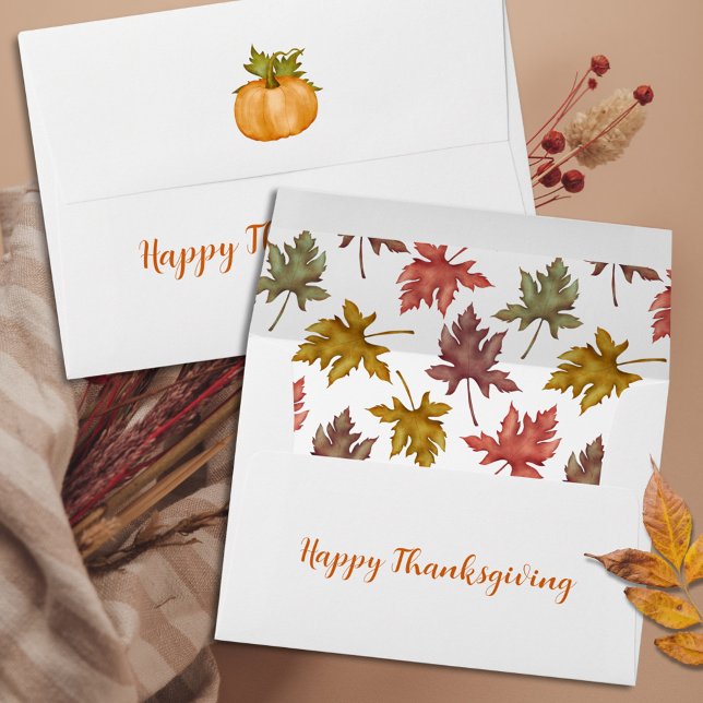Fall Autumn Rustic Pumpkin Thanksgiving Holiday Envelope (Creator Uploaded)