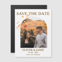 Fall Autumn Save the Date Wedding Magnetic Card