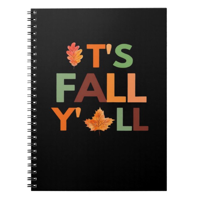 Fall Autumn Season Collection It’s Fall Y’all Notebook (Front)