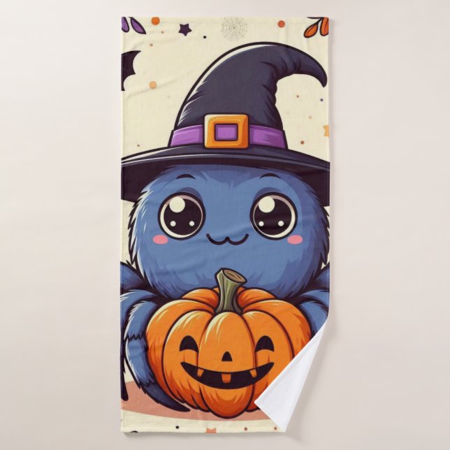 Fall/autumn/spider/witch/halloween Bath Towel (Bath Towel)