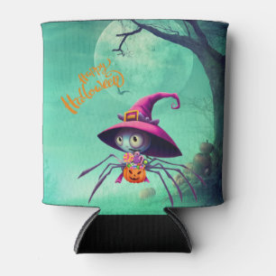 Fall/autumn/spider/witch/halloween Can Cooler