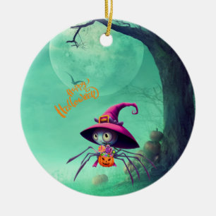 Fall/autumn/spider/witch/halloween Ceramic Tree Decoration