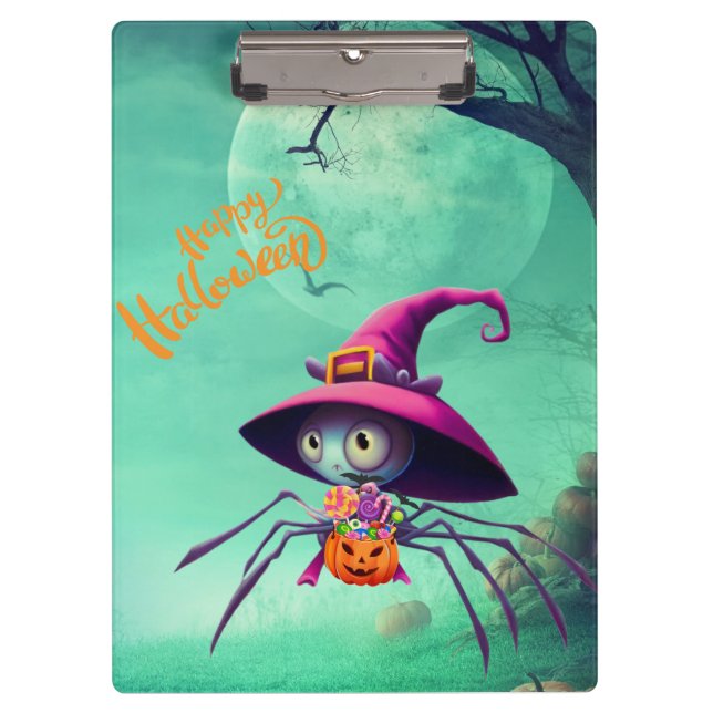 Fall/autumn/spider/witch/halloween Clipboard (Front)