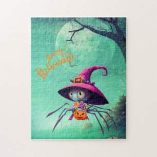 Fall/autumn/spider/witch/halloween Jigsaw Puzzle