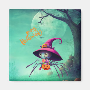 Fall/autumn/spider/witch/halloween Magnet