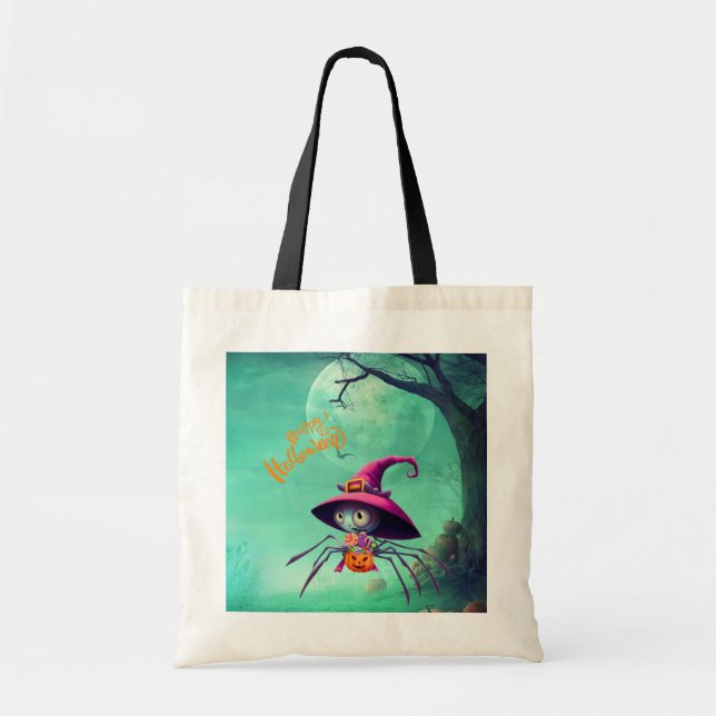 Fall/autumn/spider/witch/halloween Tote Bag (Front)