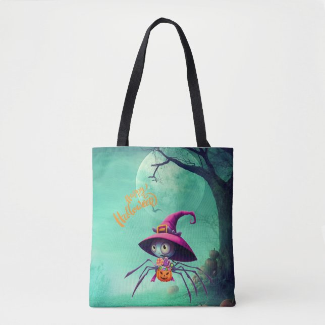 Fall/autumn/spider/witch/halloween Tote Bag (Front)