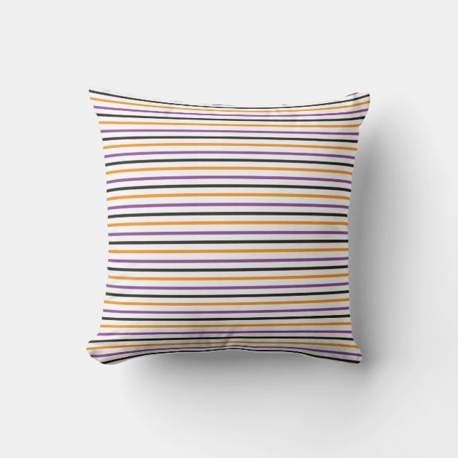 Fall / Autumn Stripes Multi colour Cushion (Front)