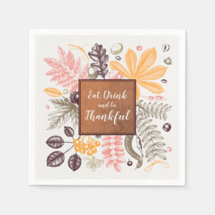 Fall Autumn Thanksgiving Botanicals Napkin
