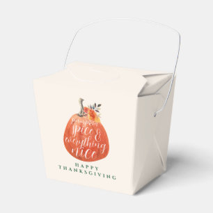 Fall Autumn Thanksgiving Party Watercolor Pumpkin Favour Box