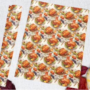 Fall Autumn Thanksgiving Turkey Dinner Wrapping Paper
