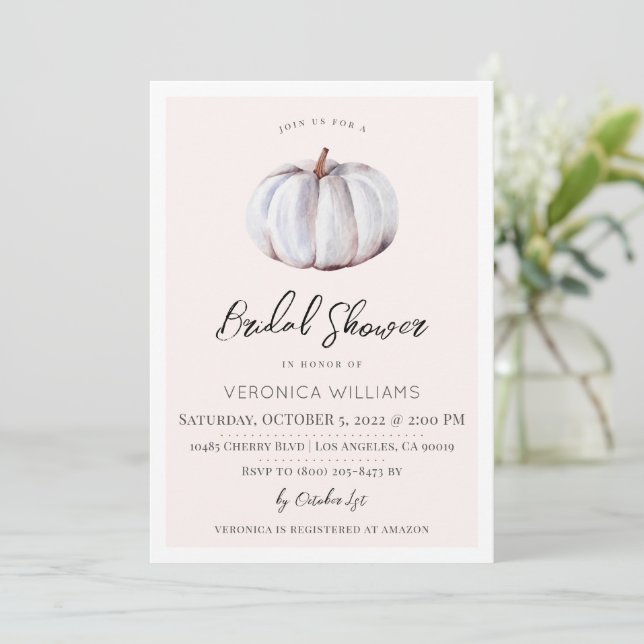 Fall Autumn Treats Bridal Shower Invitation (Standing Front)