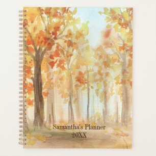 Fall Autumn Trees Orange Leaves Watercolor Planner