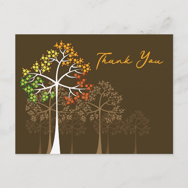 Fall Autumn Trees Rustic Custom Thank You Postcard (Front)