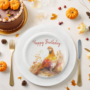 Fall / Autumn vibes Pheasant - Birthday Party - Paper Plate