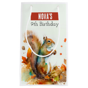 Fall / Autumn vibes Squirrel - Birthday Party - Small Gift Bag